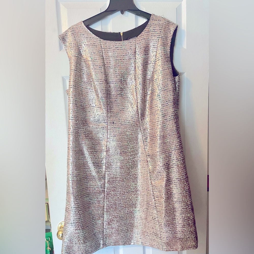 Tahari mini metallic cocktail dress